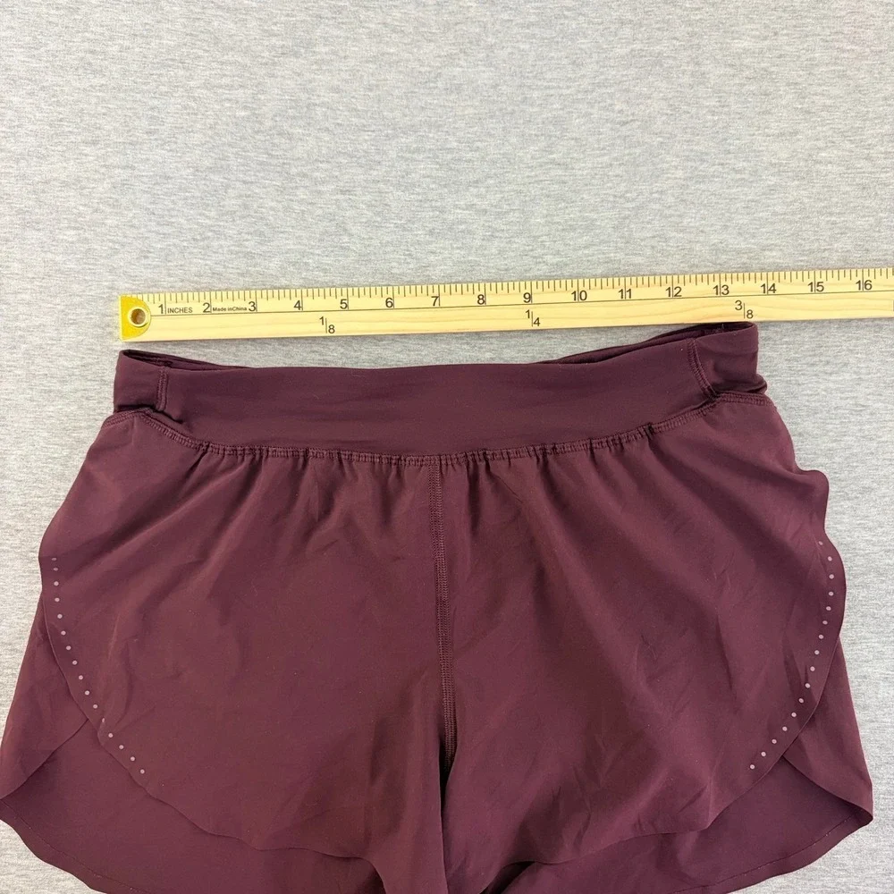 Women's Lululemon Speed Up High Rise Shorts Burgundy Size S Running